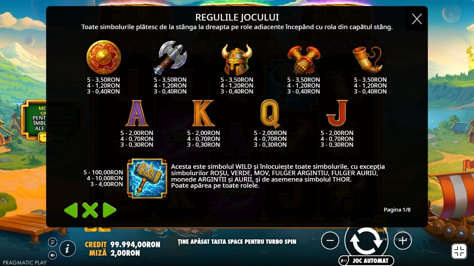 Simbolurile slotului Hammerstorm Demo