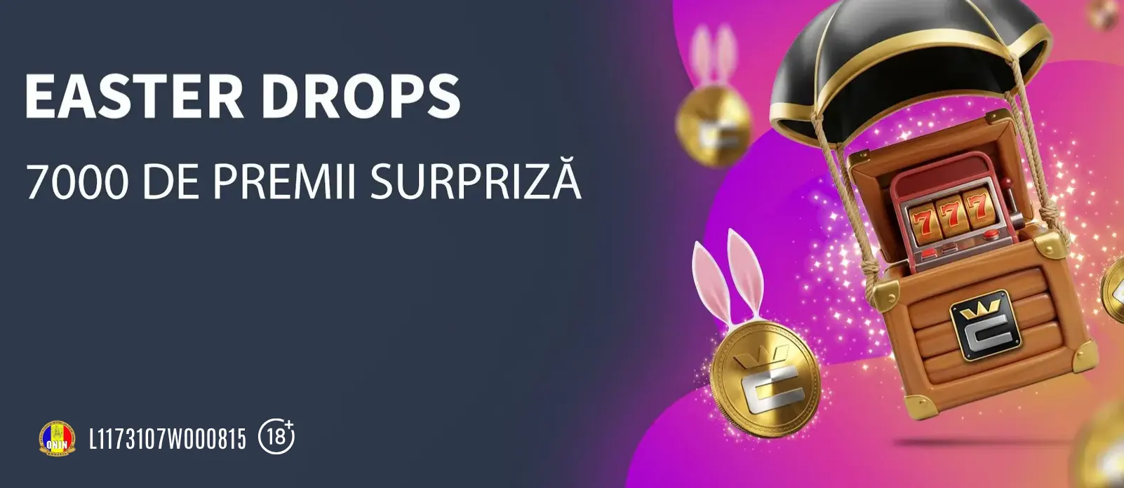 Easter Drops de la ContiCazino iti poate aduce pana la 150 Rotiri Gratuite in fiecare zi