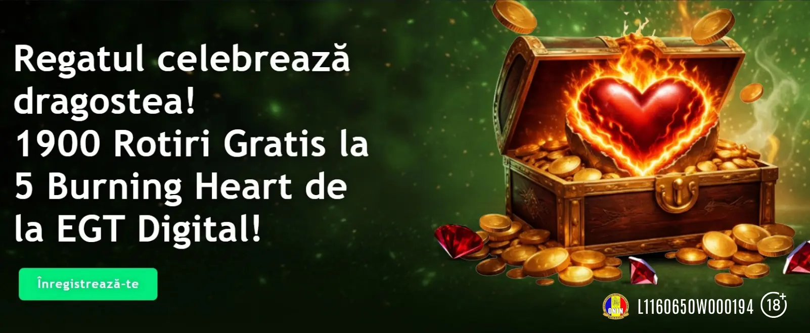 In aprilie ai 500 Rotiri Gratuite fara depunere la King Casino