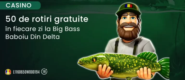 La King Casino poți activa zilnic 50 Rotiri Gratuite Big Bass Baboiu’ din Deltă