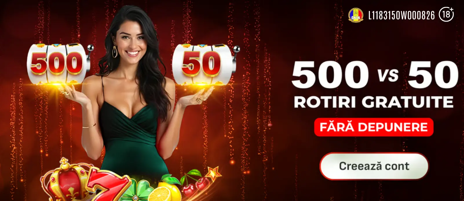 La WinBet tu alegi bonusul fara depunere - 500 de rotiri pe 0.10 RON sau 50 de rotiri pe 1 RON