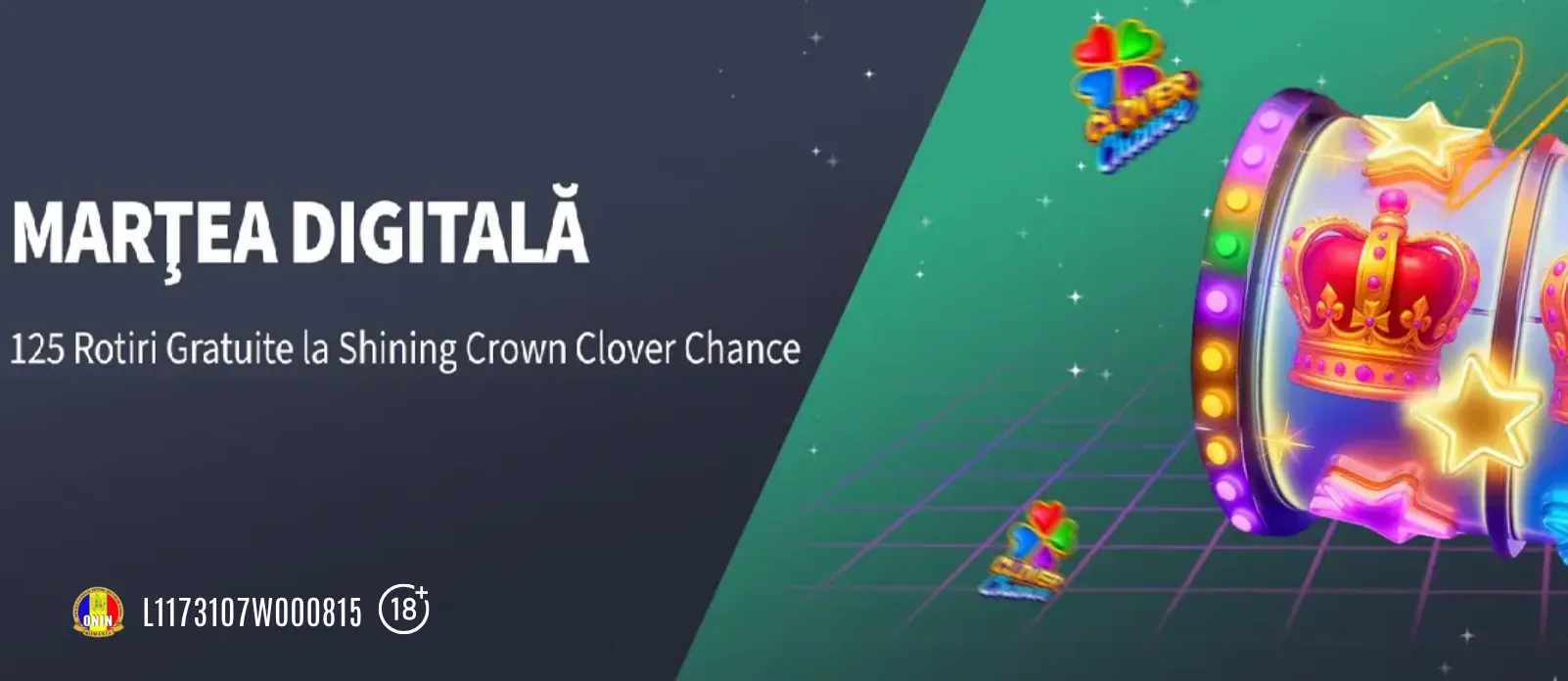 Martea Digitala Gets Bet - 125 Rotiri Shining Crown Clover Chance valabile pentru toti jucatorii