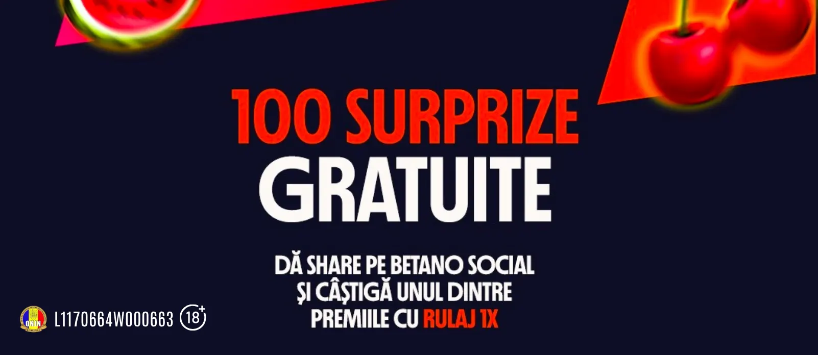 Noul Giveaway Betano Casino pune la bataie 100 de premii a cate 100 Rotiri Gratuite