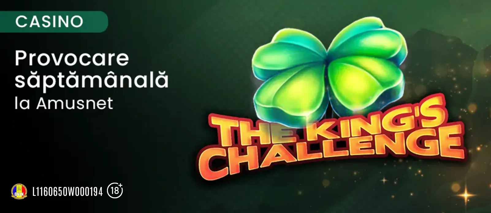 Provocarea Amusnet de la King Casino iti aduce pana la 250 Rotiri Gratuite