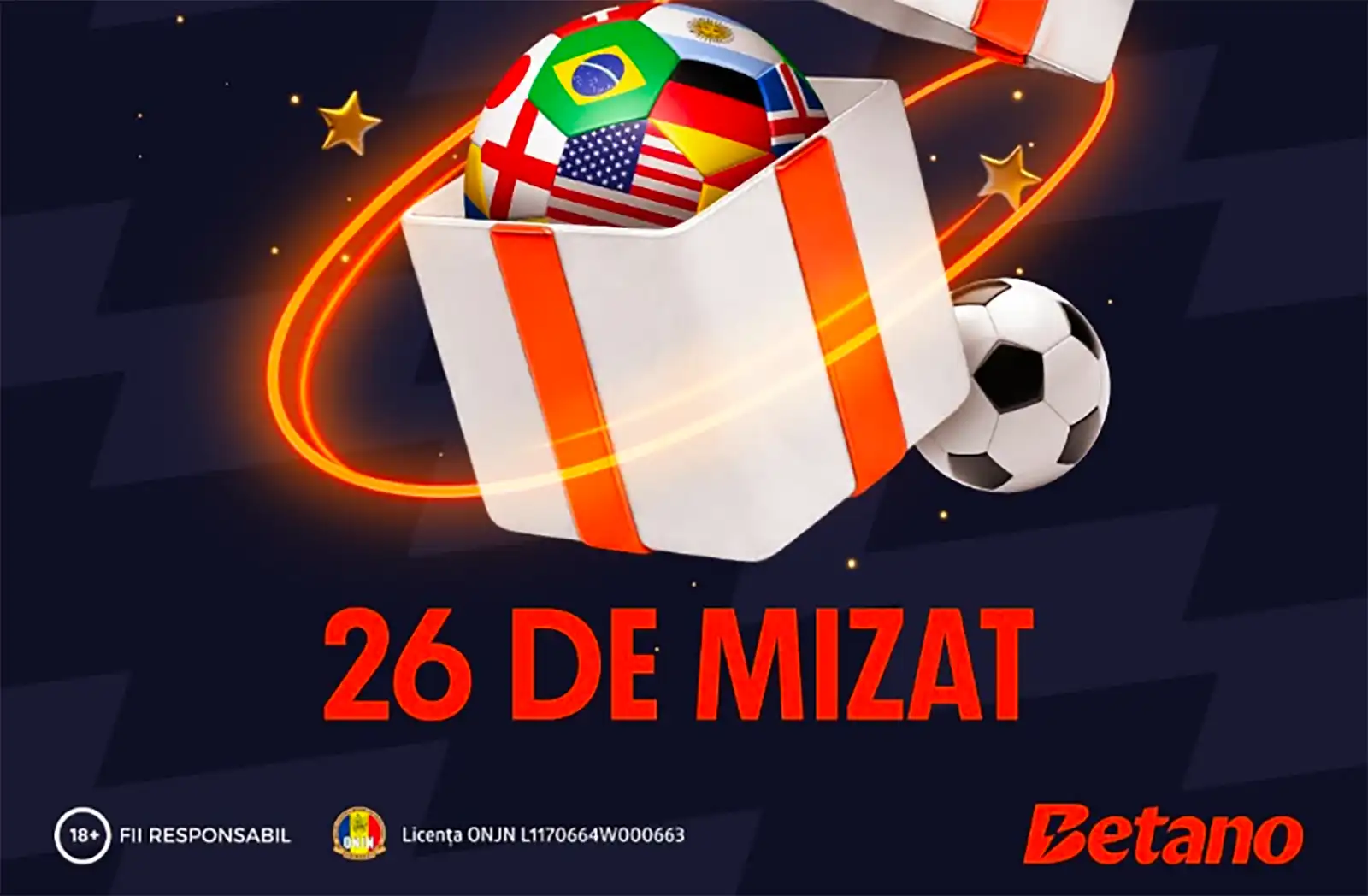 26 RON Pariu Gratuit la Betano pentru Cupa Mondială disponibil pe 11 iunie 2026