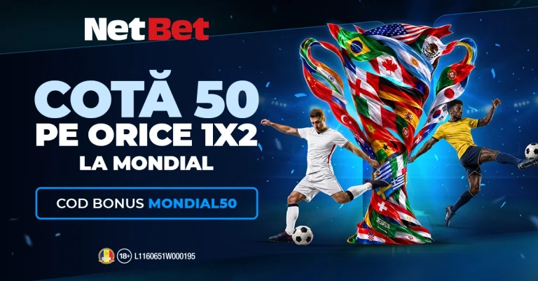 Cota 50 la orice pariu 1X2 pe Mondial