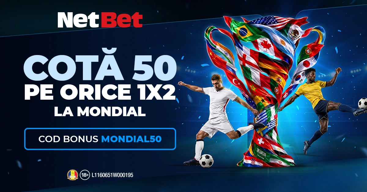 Cota 50 la orice pariu 1X2 pe Mondial