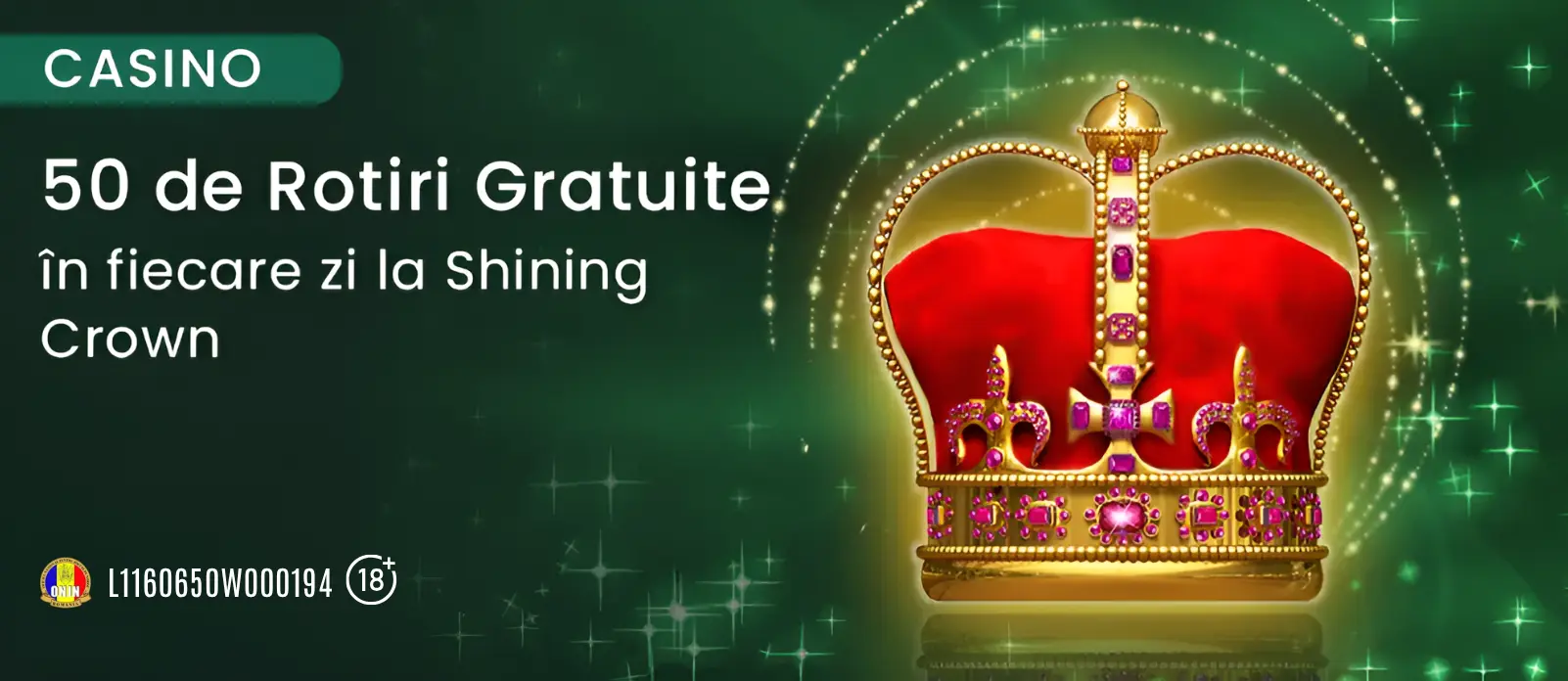 Toata saptamana poti incasa zilnic 50 Rotiri Gratuite Shining Crown la King Casino