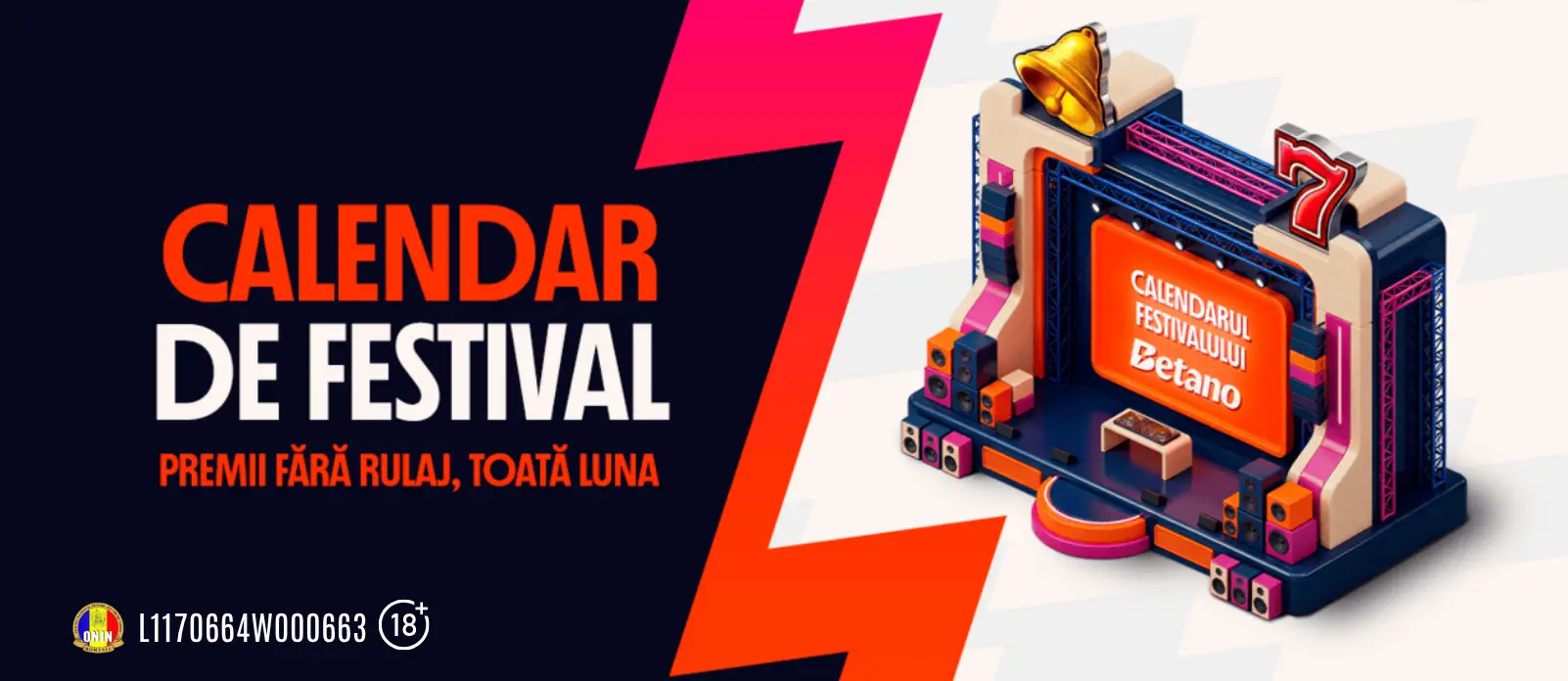 Calendarul Festivalului Betano vine zilnic cu bonusuri fara rulaj pentru toata lumea