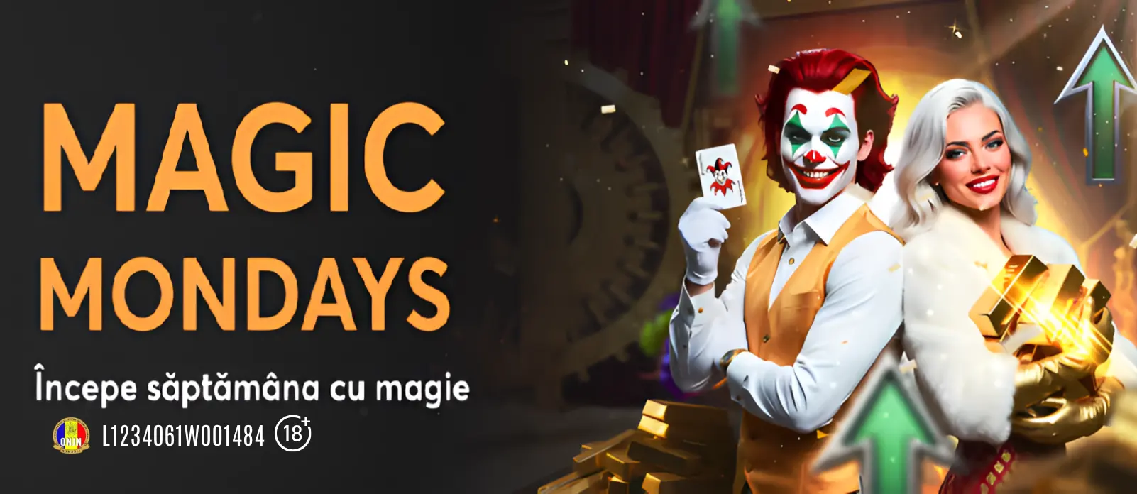 Luni poti activa 80 RON speciala gratuita si pana la 1600 RON bonus la Joker Casino