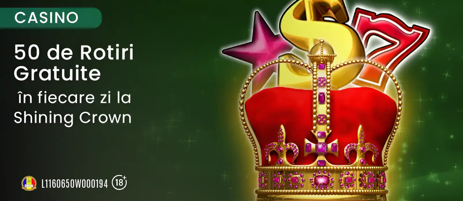 Saptamana aceasta King Casino iti aduce zilnic 50 Rotiri Gratuite la Shining Crown