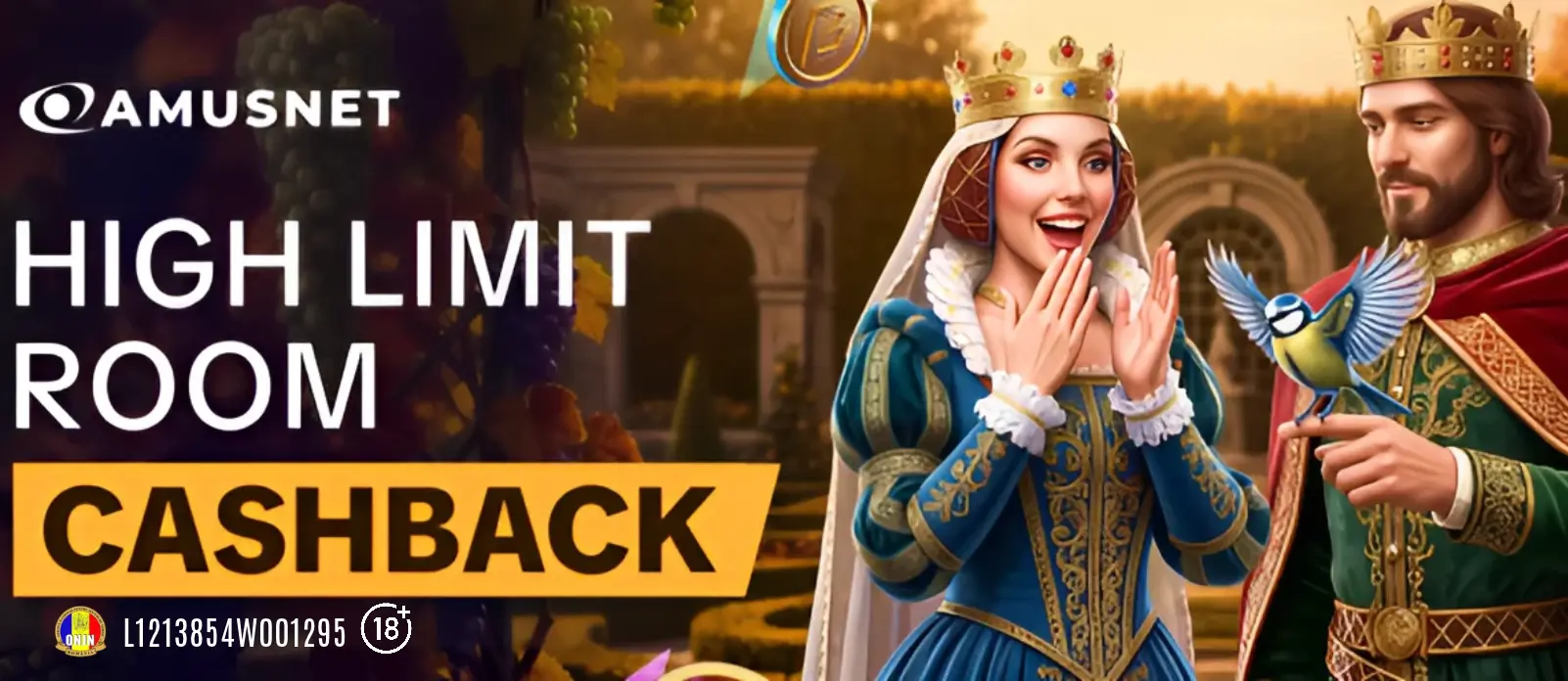 Oferta High Limit Room Cashback de la Mr Bit îți returnează 1% din totalul mizelor plasate la sloturile Amusnet