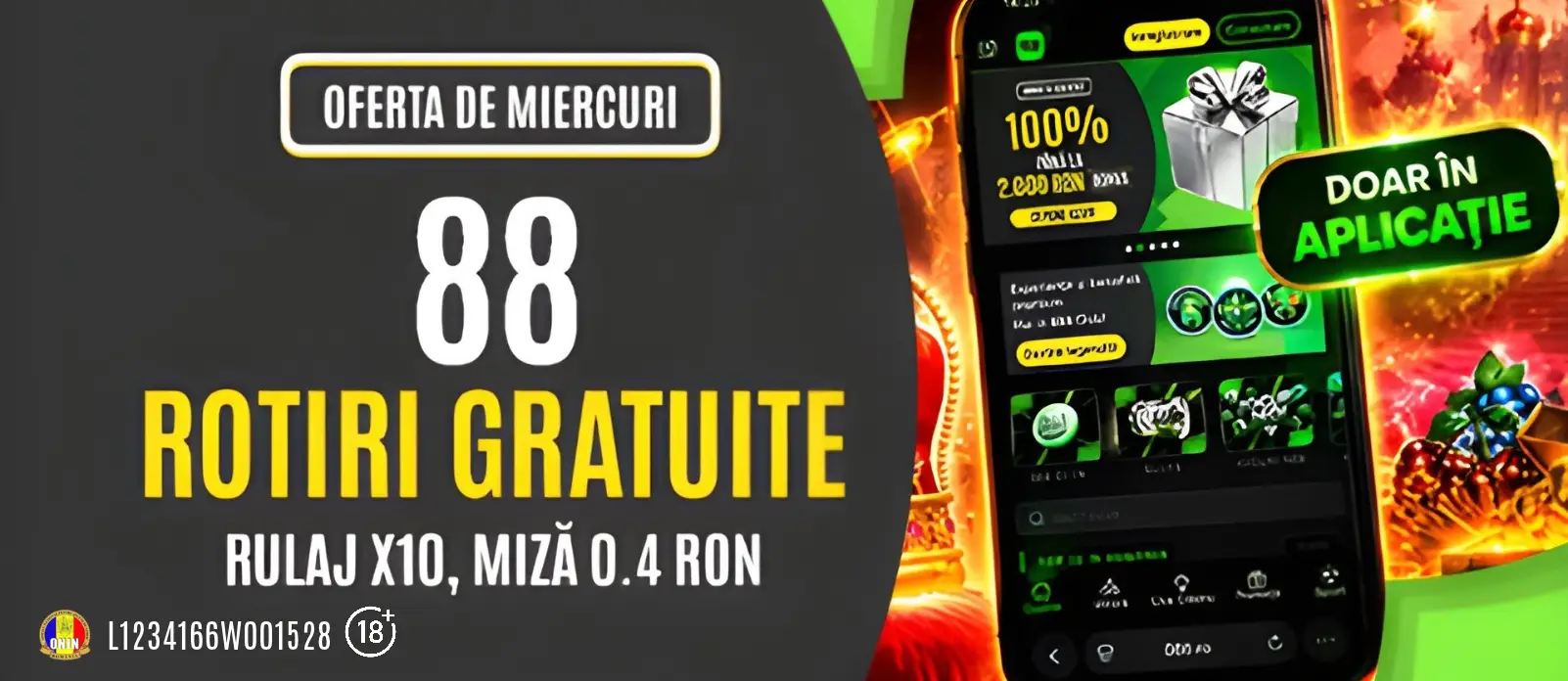 Săptămânal, în fiecare miercuri, poți încasa 88 Rotiri Gratuite la 888 Casino